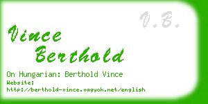 vince berthold business card